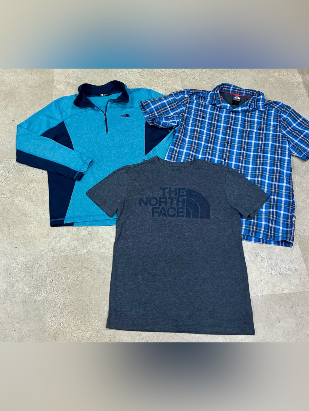 Men’s NORTH FACE Pullover Sweatshirt & Shirts, sz Medium